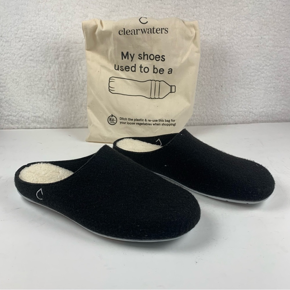Clearwaters Comfort Mule Slipper Size‎ 8 M Black Water Bottle Recycle NEW 7787